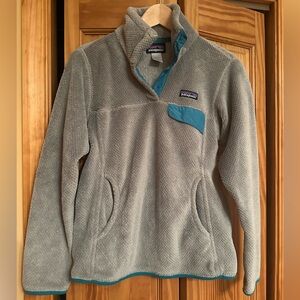 Patagonia women's Re-Tool Snap-T pullover gray teal size small